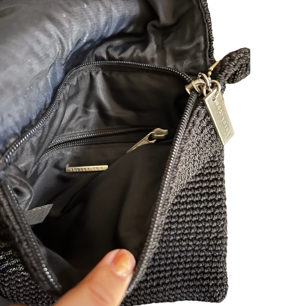 The Sak Black Shoulder Bag, Black, Handmade Small Purse - Picture 5 of 6